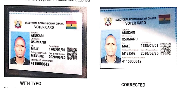 duplicate Voter ID